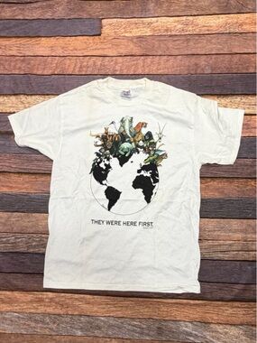 Vintage Y2K They Were Here First Animal Print Crewneck Tshirt